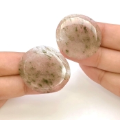 43.35 Carat Green Rutile 30x26-28x25mm Rose Cut Irregular Shape AA Grade Gemstones Parcel - Total 2 Pcs.