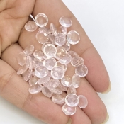  57.45 Cts. Rose Quartz 7mm Briolette Round Shape AAA Grade Loose Gemstone Beads Lot - Total 50 Pcs.