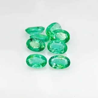 3.10 Cts. Emerald 6x3.5-6x4mm Faceted Oval Shape A Grade Gemstones Parcel - Total 8 Pcs.