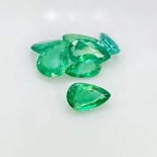 3.85 Cts. Emerald 6.5x4-8x5mm Faceted Pear Shape A Grade Gemstones Parcel - Total 7 Pcs.