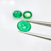 3.70 Carats Emerald 7.11x5.87-7.61x6.12mm Faceted Oval Shape A+ Grade Gemstones Parcel - Total 3 Pcs.