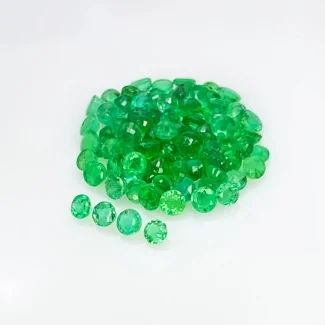  5.5 Carat Emerald 2.25mm Faceted Round Shape B Grade Gemstones Parcel - Total 100 Pcs.