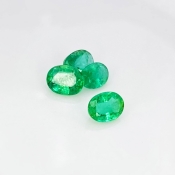 3.60 Cts. Emerald 6.5x5-7.5x6mm Faceted Oval Shape A Grade Gemstones Parcel - Total 4 Pcs.