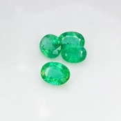 3.60 Cts. Emerald 6.5x5-7.5x6mm Faceted Oval Shape A Grade Gemstones Parcel - Total 4 Pcs.