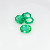 3.60 Cts. Emerald 6.5x5-7.5x6mm Faceted Oval Shape A Grade Gemstones Parcel - Total 4 Pcs.