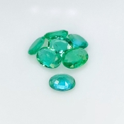 4.20 Cts. Emerald 6.5x4-7x5mm Faceted Oval Shape A Grade Gemstones Parcel - Total 7 Pcs.