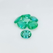 4.20 Cts. Emerald 6.5x4-7x5mm Faceted Oval Shape A Grade Gemstones Parcel - Total 7 Pcs.