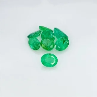  2.97 Carat Emerald 5x3.5-6x4.5mm Faceted Oval Shape A Grade Gemstones Parcel - Total 8 Pcs.