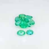 3.3 Carat Emerald 4x3-5.5x4.5mm Faceted Oval Shape A Grade Gemstones Parcel - Total 11 Pcs.