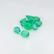 3.3 Carat Emerald 4x3-5.5x4.5mm Faceted Oval Shape A Grade Gemstones Parcel - Total 11 Pcs.