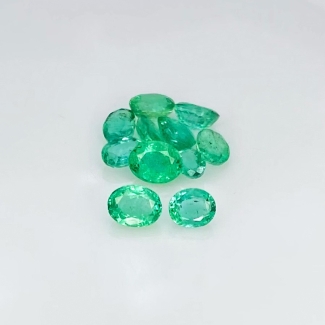 3.3 Carat Emerald 4x3-5.5x4.5mm Faceted Oval Shape A Grade Gemstones Parcel - Total 11 Pcs.