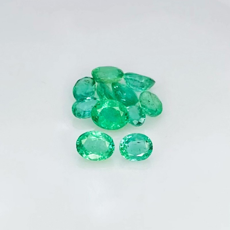 Emerald Faceted Oval Shape A Grade Gemstone Parcel - 4x3-5.5x4.5mm - 11 Pc. - 3.3 Carat