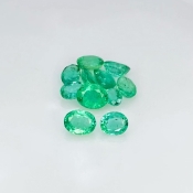 3.3 Carat Emerald 4x3-5.5x4.5mm Faceted Oval Shape A Grade Gemstones Parcel - Total 11 Pcs.