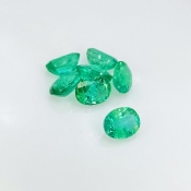 3.70 Cts. Emerald 6x4.5mm Faceted Oval Shape A Grade Gemstones Parcel - Total 7 Pcs.