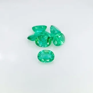 3.70 Cts. Emerald 6x4.5mm Faceted Oval Shape A Grade Gemstones Parcel - Total 7 Pcs.