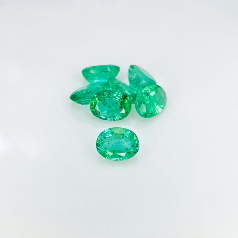 3.70 Cts. Emerald 6x4.5mm Faceted Oval Shape A Grade Gemstones Parcel - Total 7 Pcs.