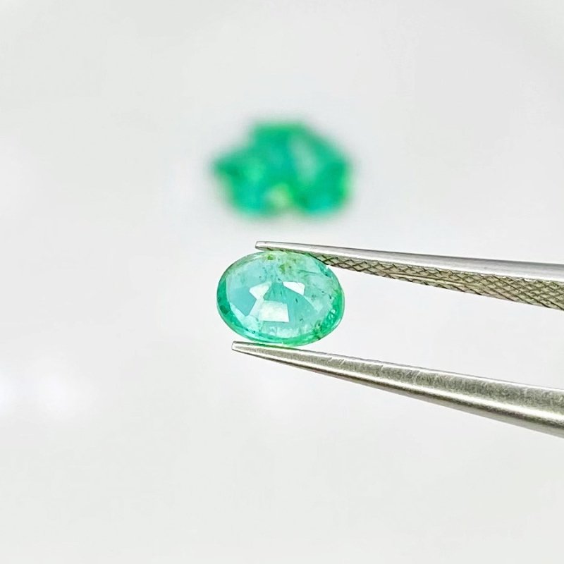 3.70 Cts. Emerald 6x4.5mm Faceted Oval Shape A Grade Gemstones Parcel - Total 7 Pcs.