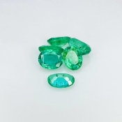 3.40 Cts. Emerald 6.5x4.5mm Faceted Oval Shape A Grade Gemstones Parcel - Total 6 Pcs.