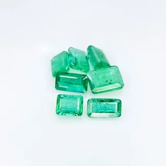 3.70 Cts. Emerald 5x4-6.5x5mm Step Cut Octagon Shape A Grade Gemstones Parcel - Total 7 Pcs.