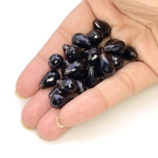  130.4 Carat Smoky Quartz 12x8mm Briolette Drop Shape AAA Grade Loose Gemstone Beads Lot - Total 25 Pcs.