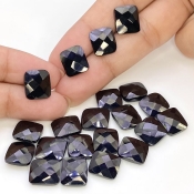  116.25 Carat Black Spinel 11x10mm Briolette Cushion Shape AA Grade Loose Gemstone Beads Lot - Total 21 Pcs.