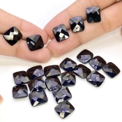  116.25 Carat Black Spinel 11x10mm Briolette Cushion Shape AA Grade Loose Gemstone Beads Lot - Total 21 Pcs.