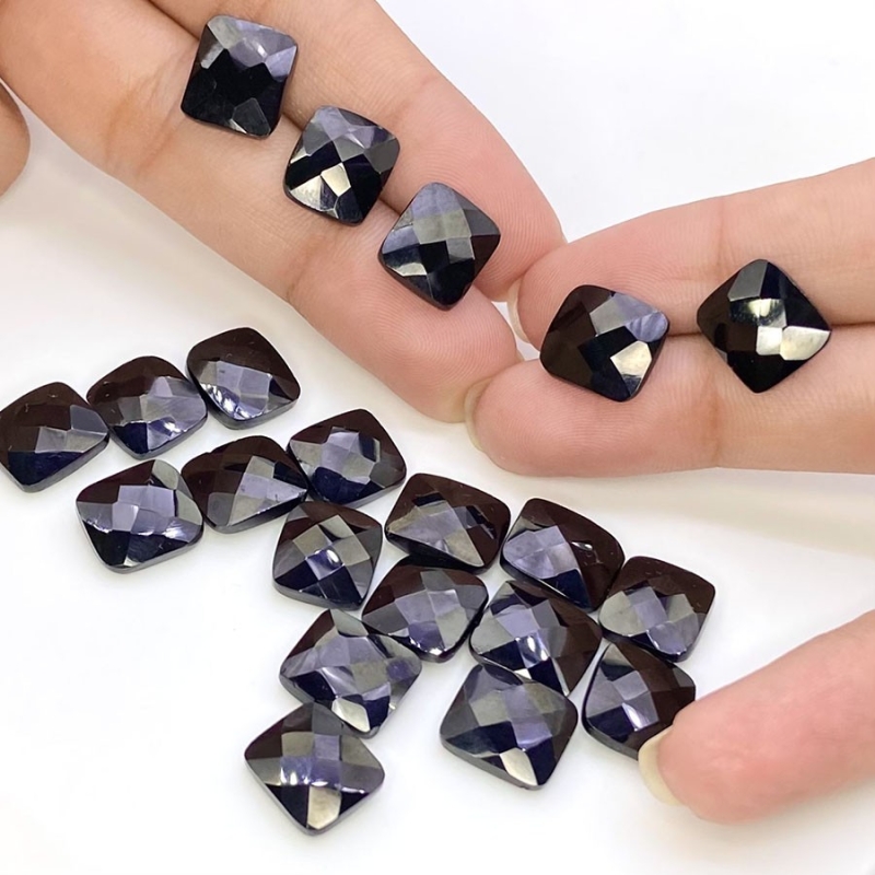  116.25 Carat Black Spinel 11x10mm Briolette Cushion Shape AA Grade Loose Gemstone Beads Lot - Total 21 Pcs.