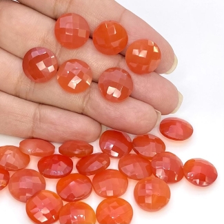  114.9 Carat Carnelian 12mm Briolette Round Shape AA Grade Loose Gemstone Beads Lot - Total 26 Pcs.