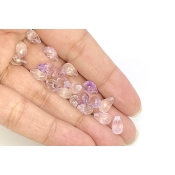  30 Carat Pink Amethyst 8x5mm Briolette Drop Shape AAA Grade Loose Gemstone Beads Lot - Total 22 Pcs.