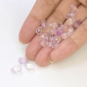  30 Carat Pink Amethyst 8x5mm Briolette Drop Shape AAA Grade Loose Gemstone Beads Lot - Total 22 Pcs.