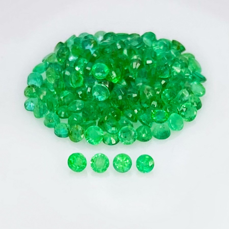 8.71 Carat Emerald 2.25mm Faceted Round Shape B Grade Gemstones Parcel - Total 165 Pcs.