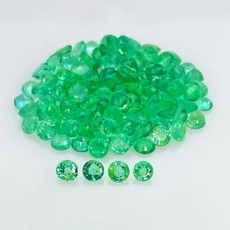  8 Carat Emerald 2.5mm Faceted Round Shape A Grade Gemstones Parcel - Total 125 Pcs.