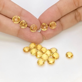  19.7 Carat Citrine 7mm Briolette Round Shape AAA Grade Loose Gemstone Beads Lot - Total 18 Pcs.