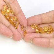  25.5 Carat Citrine 7mm Briolette Round Shape AAA Grade Loose Gemstone Beads Lot - Total 23 Pcs.