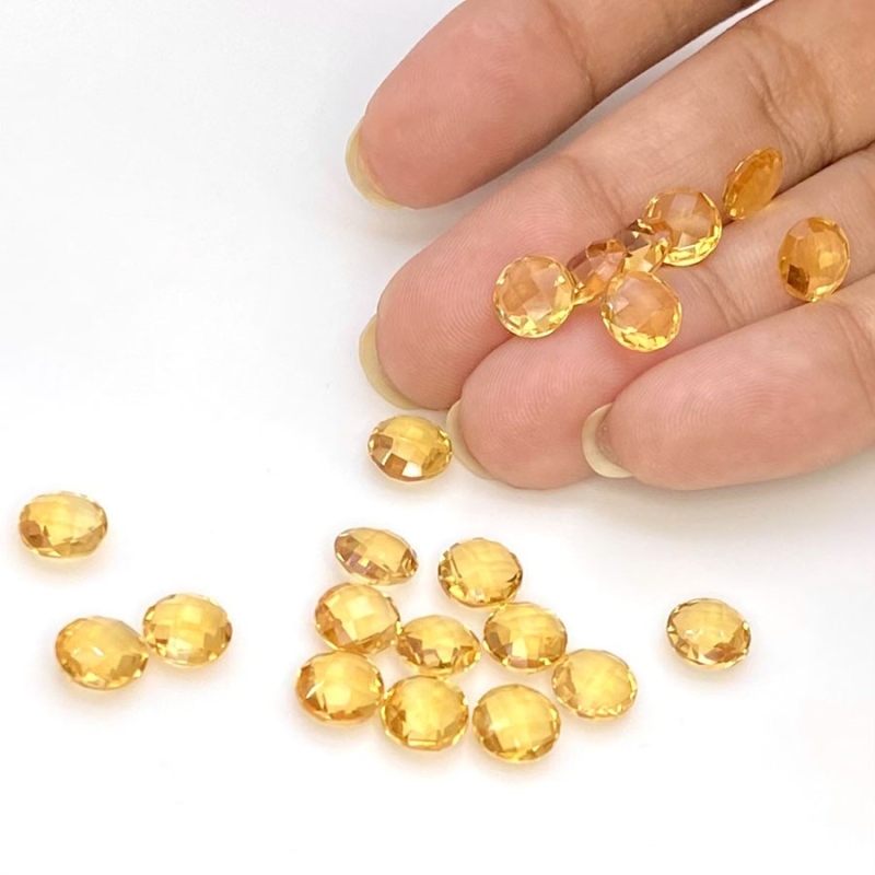  25.5 Carat Citrine 7mm Briolette Round Shape AAA Grade Loose Gemstone Beads Lot - Total 23 Pcs.