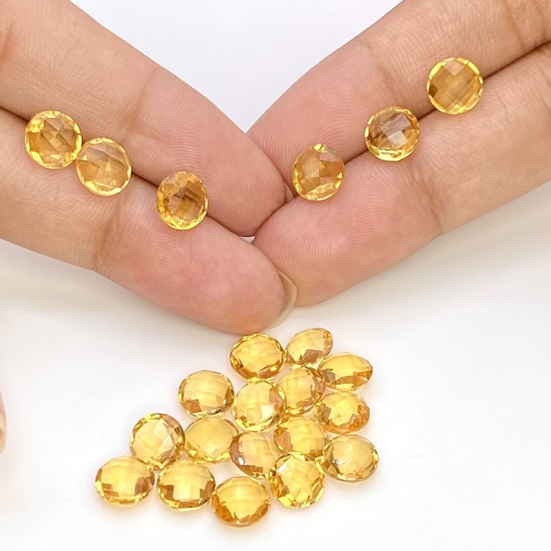  25.5 Carat Citrine 7mm Briolette Round Shape AAA Grade Loose Gemstone Beads Lot - Total 23 Pcs.