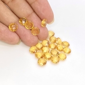  25.5 Carat Citrine 7mm Briolette Round Shape AAA Grade Loose Gemstone Beads Lot - Total 23 Pcs.