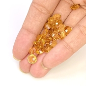  25.5 Carat Citrine 7mm Briolette Round Shape AAA Grade Loose Gemstone Beads Lot - Total 23 Pcs.