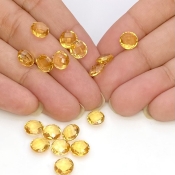  19.7 Carat Citrine 7mm Briolette Round Shape AAA Grade Loose Gemstone Beads Lot - Total 18 Pcs.