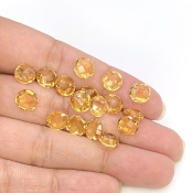  19.7 Carat Citrine 7mm Briolette Round Shape AAA Grade Loose Gemstone Beads Lot - Total 18 Pcs.