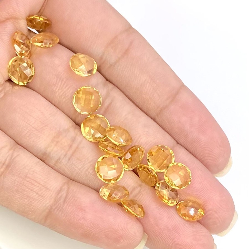  19.7 Carat Citrine 7mm Briolette Round Shape AAA Grade Loose Gemstone Beads Lot - Total 18 Pcs.