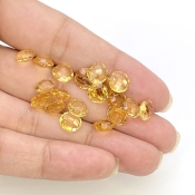  21.2 Carat Citrine 7mm Briolette Round Shape AAA Grade Loose Gemstone Beads Lot - Total 19 Pcs.