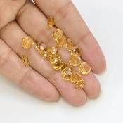  21.2 Carat Citrine 7mm Briolette Round Shape AAA Grade Loose Gemstone Beads Lot - Total 19 Pcs.