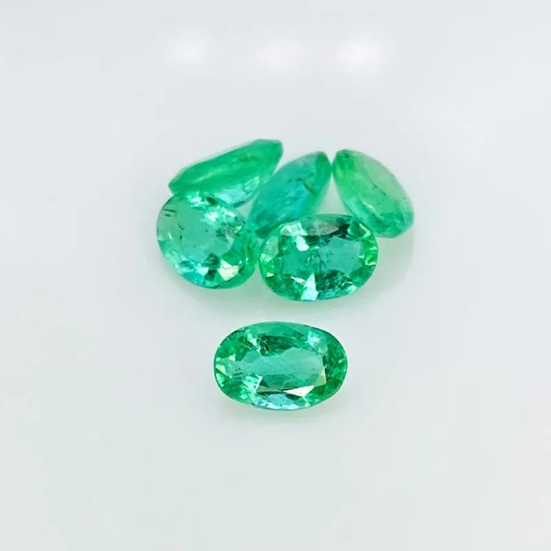 2.80 Cts. Emerald 6x4mm Faceted Oval Shape A Grade Gemstones Parcel - Total 6 Pcs.