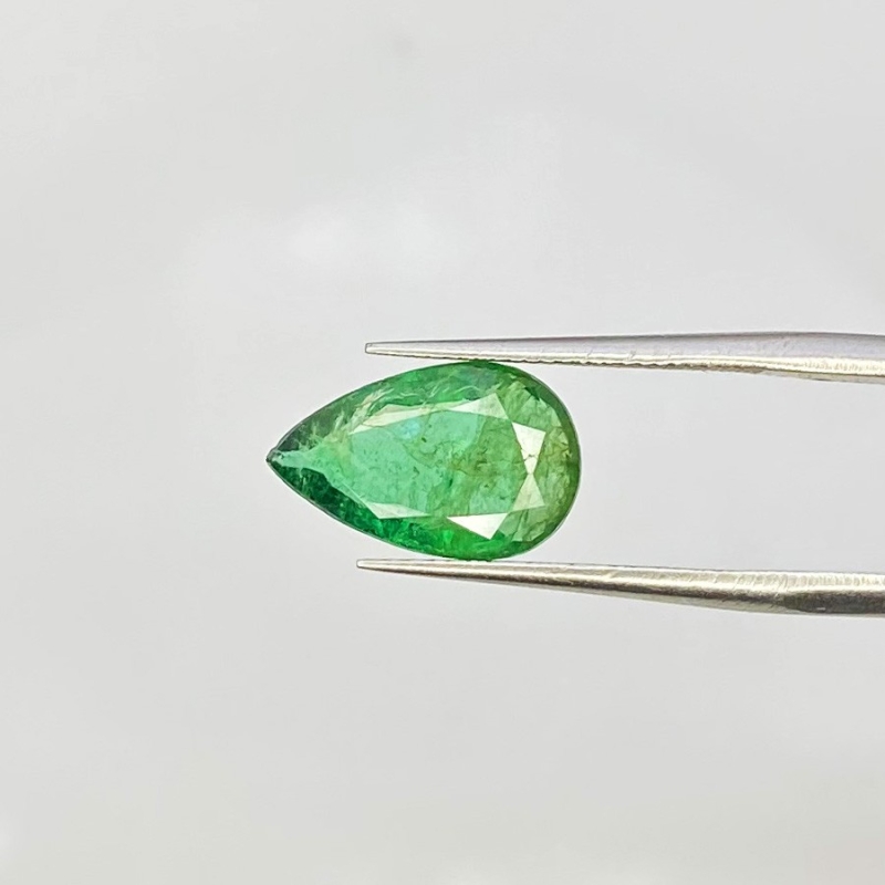  2.44 Carat Emerald 13x8mm Faceted Pear Shape A+ Grade Loose Gemstone - Total 1 Pc.