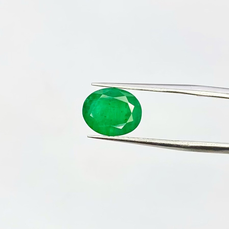  3.06 Cts. Emerald 10X8mm Faceted Oval Shape A Grade Loose Gemstone - Total 1 Pc.