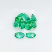 4.10 Cts. Emerald 5x3.5-5.5x4 Faceted Oval Shape A Grade Gemstones Parcel - Total 11 Pcs.