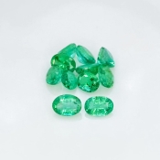 4.10 Cts. Emerald 5x3.5-5.5x4 Faceted Oval Shape A Grade Gemstones Parcel - Total 11 Pcs.