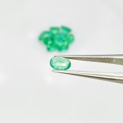 4.10 Cts. Emerald 5x3.5-5.5x4 Faceted Oval Shape A Grade Gemstones Parcel - Total 11 Pcs.