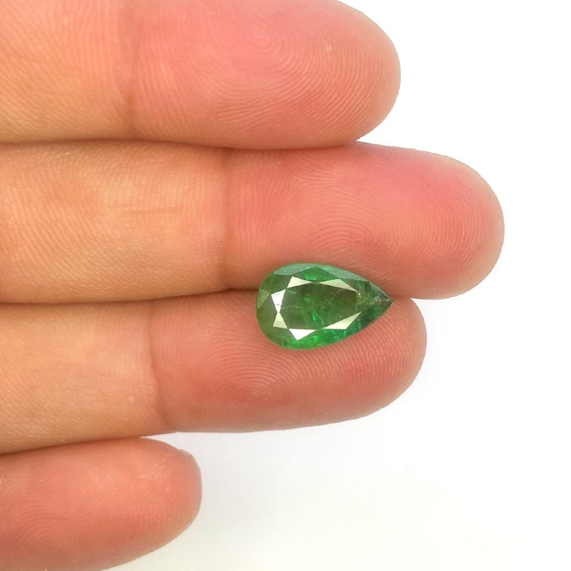  2.44 Carat Emerald 13x8mm Faceted Pear Shape A+ Grade Loose Gemstone - Total 1 Pc.